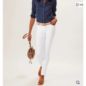 Classic spring looks J McLaughlin white Egret cigarette skinny jean 2